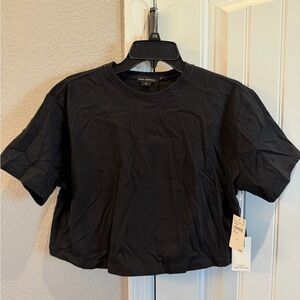 Good American Classic Black Crop Top tee sz med